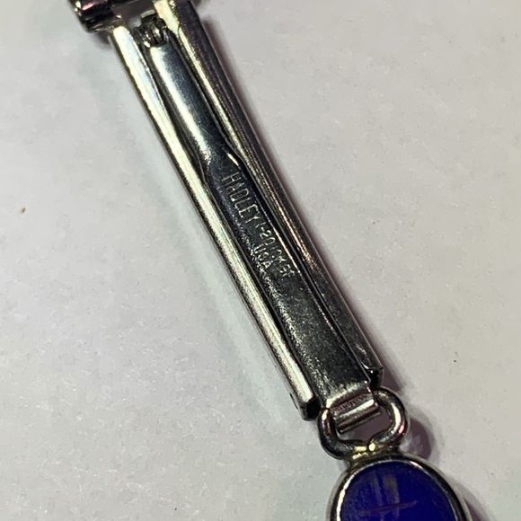 Vintage Deco 10k White GF Gold Filled Scarab Tigers eye Watch Band Bracelet 5.5” - Picture 5 of 5